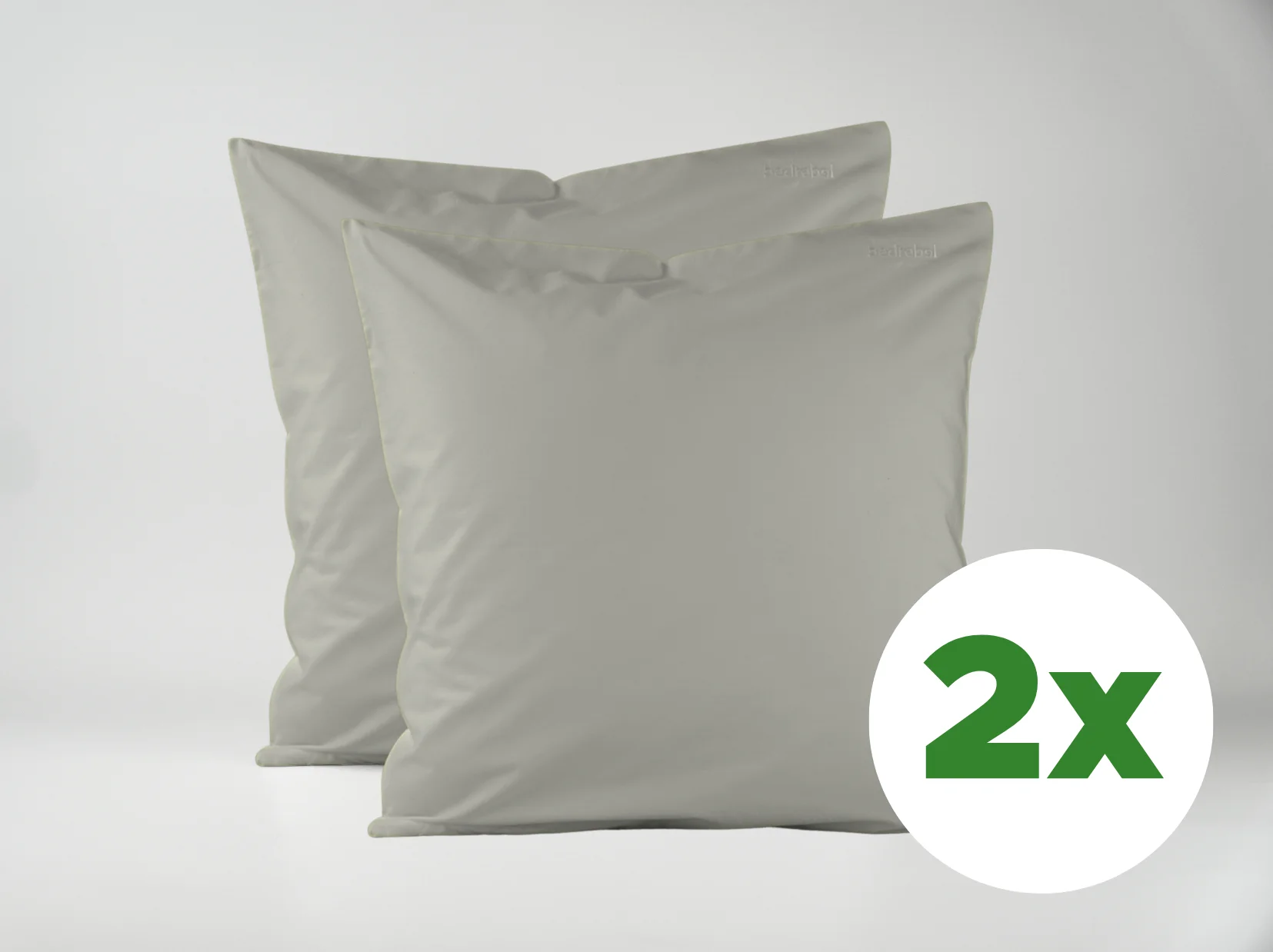 Kussensloop met ritssluiting | Percale katoen – Japandi taupe – Voordeelset (2 stuks)