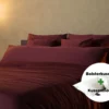 Bolsterkussen + kussensloop voordeelset | Satijn katoen - Merlot red