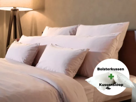 Bolsterkussen + kussensloop voordeelset | Satijn katoen - Blush pink