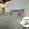 Bolsterkussen + kussensloop voordeelset | Satijn katoen - Japandi taupe