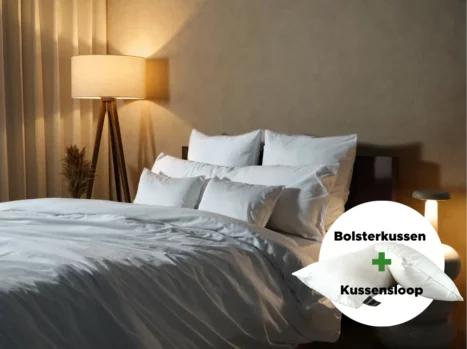 Bolsterkussen + kussensloop voordeelset | Satijn katoen - Pure white