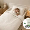 Peuterbed hoeslaken met hoeklabels & side pockets | Percale katoen - Ivory beige