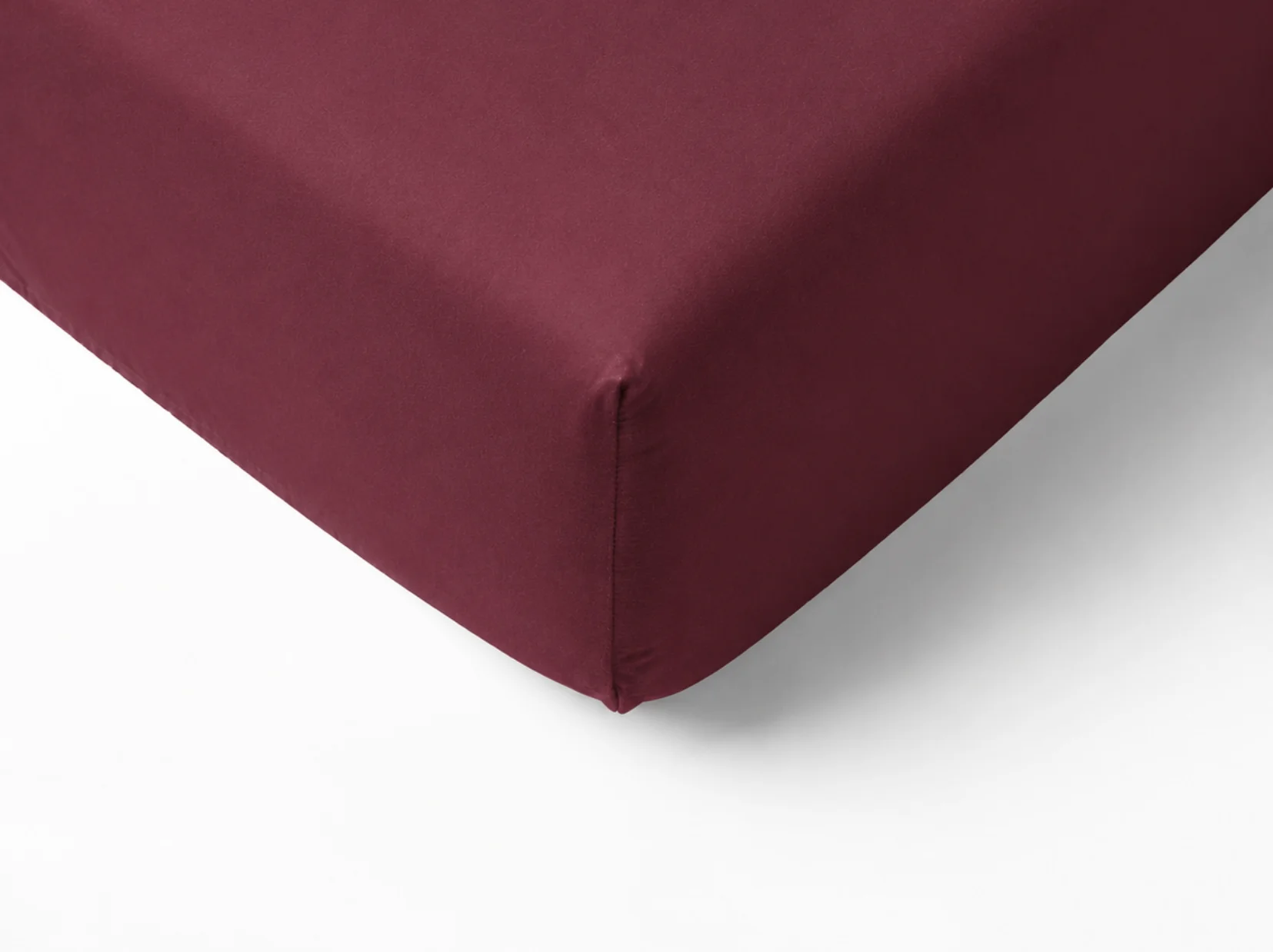 Peuterbed hoeslaken met hoeklabels & side pockets | Percale katoen - Merlot red - Image 3