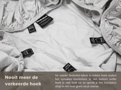 Alternative view of Peuterbed hoeslaken met hoeklabels & side pockets | Percale katoen - Misty grey