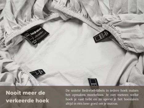 Alternative view of Peuterbed hoeslaken met hoeklabels & side pockets | Satijn katoen - Misty grey