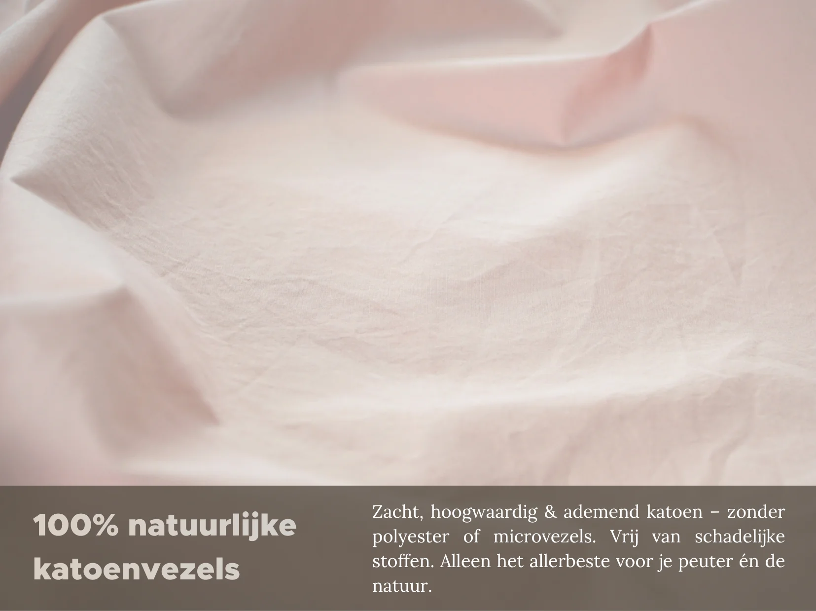 Peuterdekbedovertrek met rits over drie zijden & dekbedclips | Percale katoen - Blush pink - Afbeelding 5