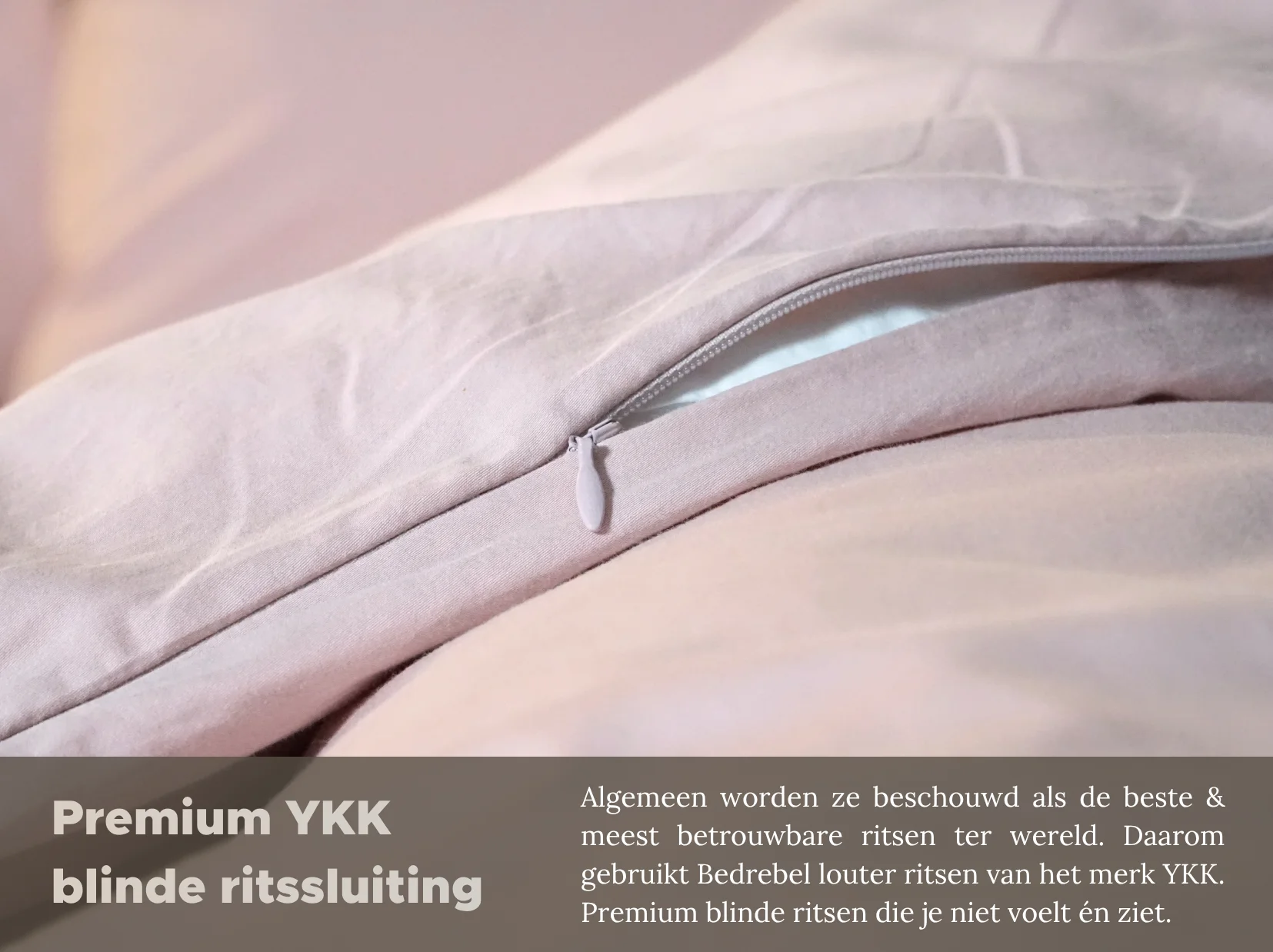 Peuterdekbedovertrek met rits over drie zijden & dekbedclips | Percale katoen - Blush pink - Afbeelding 3