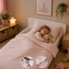 Peuterdekbedovertrek met rits over onderzijde & dekbedclips | Percale katoen - Blush pink