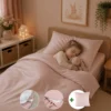 Peuterdekbedovertrek met rits over drie zijden & dekbedclips | Satijn katoen - Blush pink | 1 persoons incl. 1 kussensloop