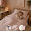 Peuterdekbedovertrek met rits over onderzijde & dekbedclips | Satijn katoen - Blush pink | 1 persoons incl. 1 kussensloop
