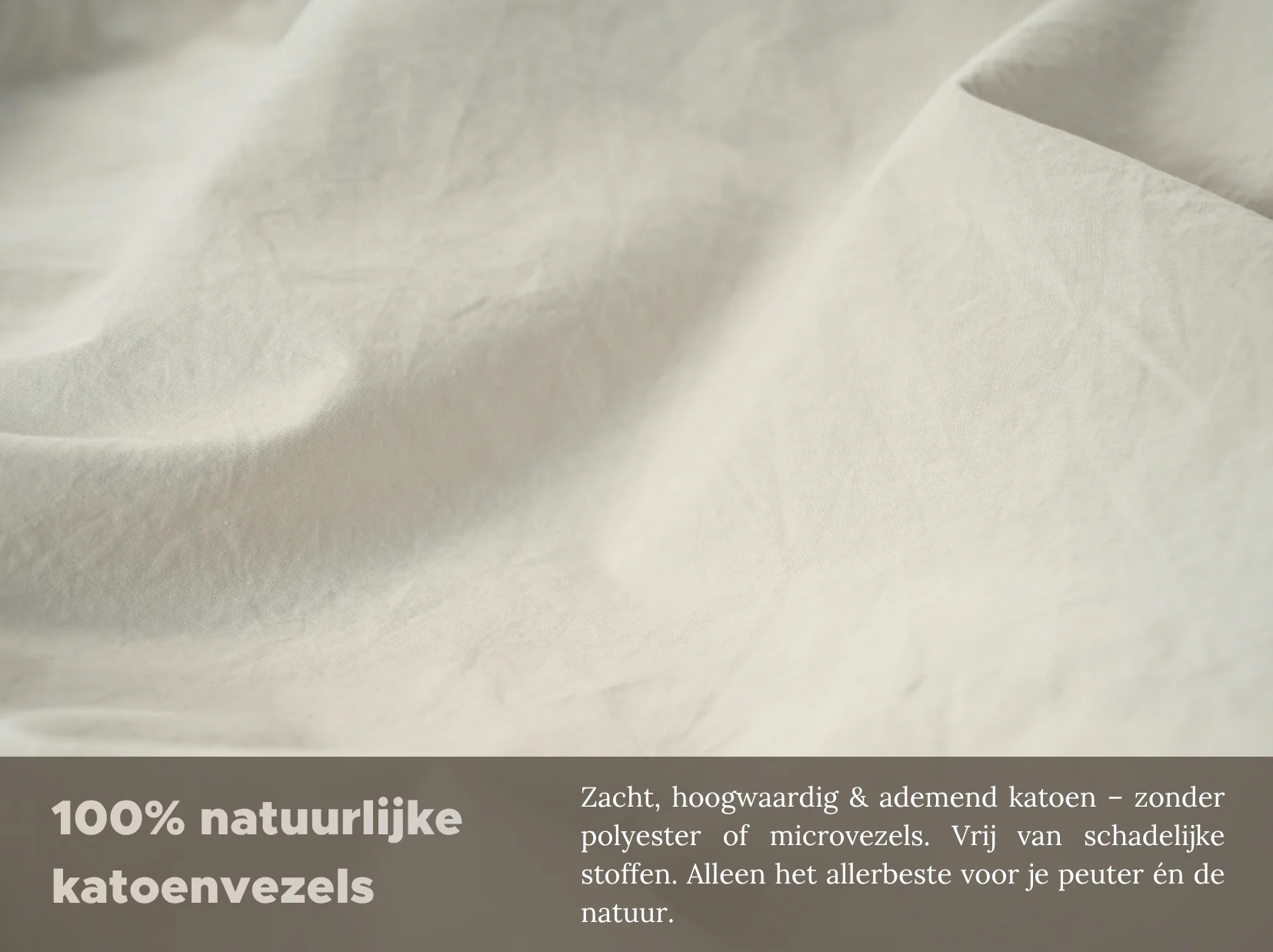 Peuterbed hoeslaken met hoeklabels & side pockets | Percale katoen - Ivory beige - Image 4