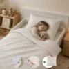 Peuterdekbedovertrek met rits over drie zijden & dekbedclips | Satijn katoen - Ivory beige | 1 persoons incl. 1 kussensloop