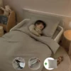 Peuterdekbedovertrek met rits over onderzijde & dekbedclips | Percale katoen - Japandi taupe | 1 persoons incl. 1 kussensloop