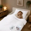 Peuterdekbedovertrek met rits over drie zijden & dekbedclips | Percale katoen - Pure white
