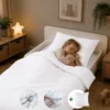 Peuterdekbedovertrek met rits over drie zijden & dekbedclips | Percale katoen - Pure white | 1 persoons incl. 1 kussensloop