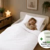 Peuterbed hoeslaken met hoeklabels & side pockets | Percale katoen - Pure white