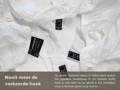 Alternative view of Peuterbed hoeslaken met hoeklabels & side pockets | Percale katoen - Pure white