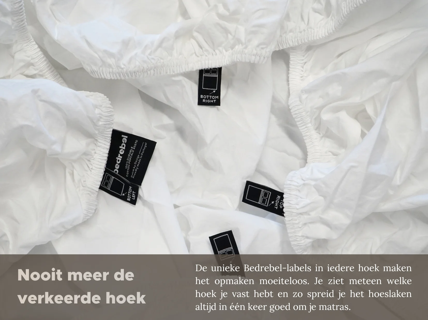 Peuterbed hoeslaken met hoeklabels & side pockets | Percale katoen - Pure white - Image 2