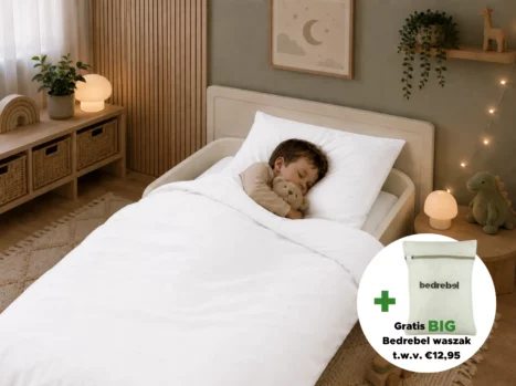 Peuterbed hoeslaken met hoeklabels & side pockets | Satijn katoen - Pure white
