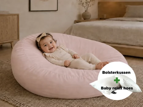 Baby relax hoes + Bolsterkussen voordeelset | Satijn katoen - Blush pink