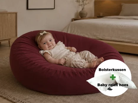 Baby relax hoes + Bolsterkussen voordeelset | Satijn katoen - Merlot red