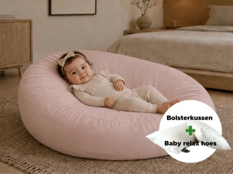 Baby relax hoes + Bolsterkussen voordeelset | Percale katoen - Blush pink