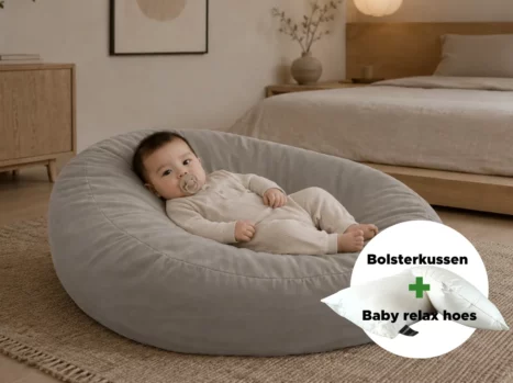 Baby relax hoes + Bolsterkussen voordeelset | Percale katoen - Japandi taupe