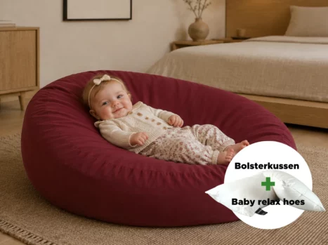 Baby relax hoes + Bolsterkussen voordeelset | Percale katoen - Merlot red