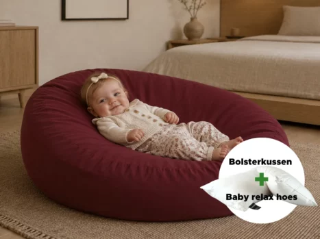 Baby relax hoes + Bolsterkussen voordeelset | Percale katoen - Merlot red